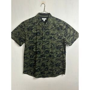 Sun + Stone Button Up Men's Large Short Sleeve Camouflage‎ NWT